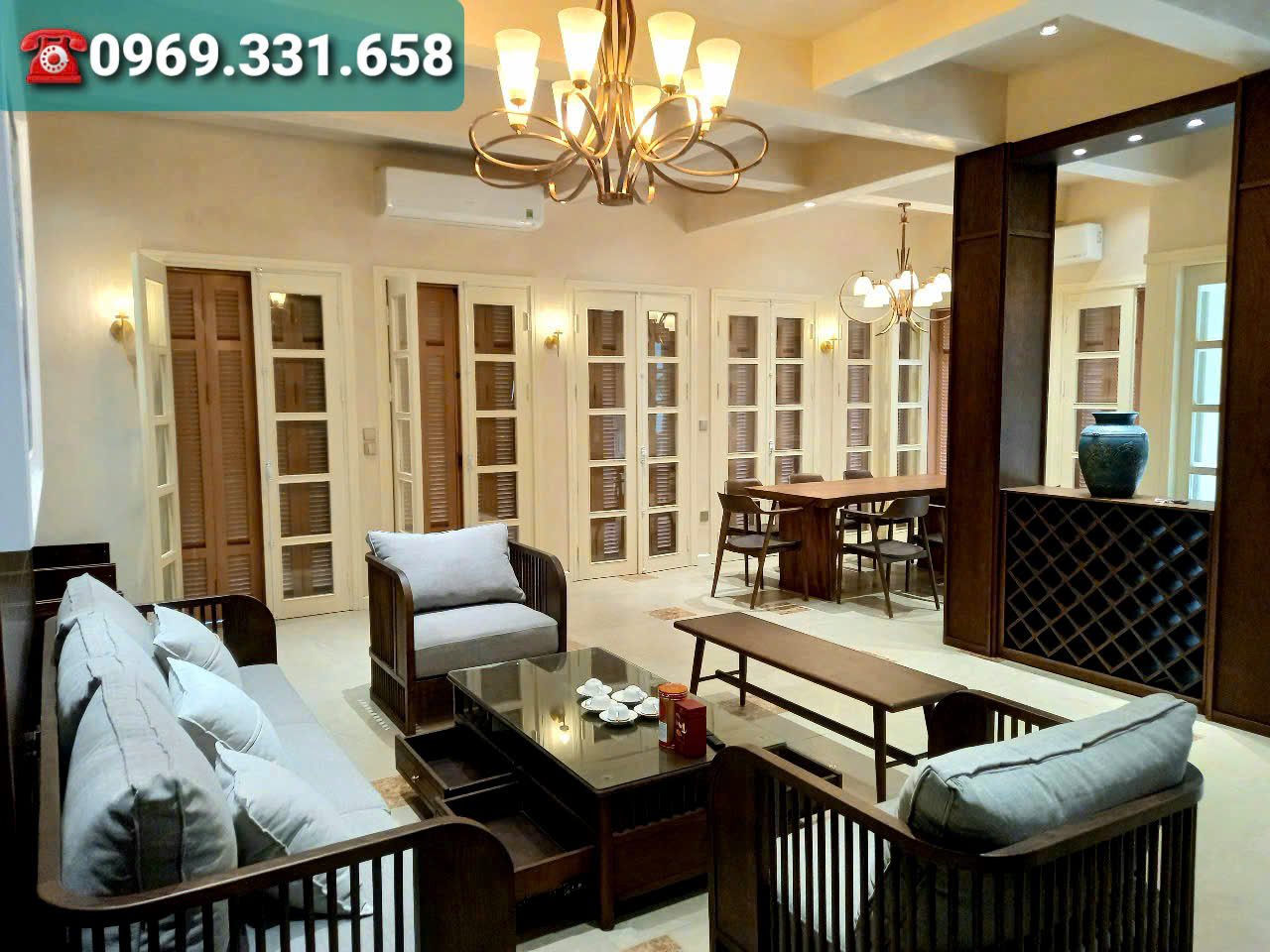 Cho thuê biệt Thự Đơn lập 5 phòng ngủ,đủ đồ có sân vườn rộng bên Ecopark 1