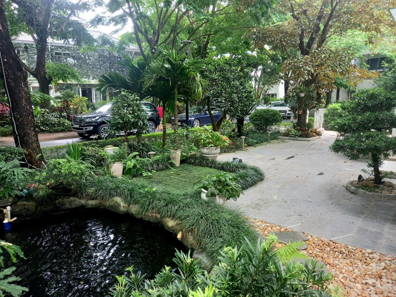 Biệt thự sân vườn 324m2,3pn full nội thất bên Vườn Mai Ecopark cho thuê giá 38 triệu/1 tháng